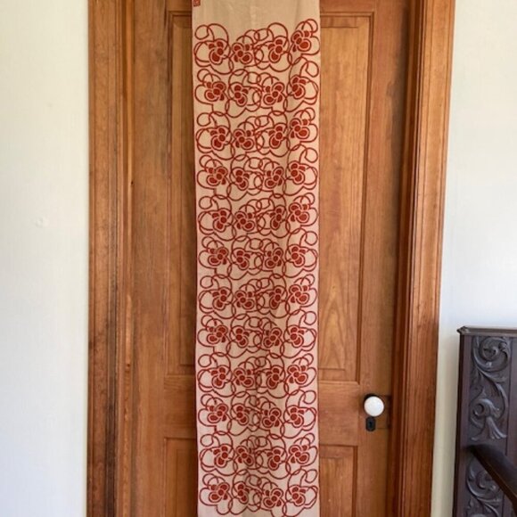 ITALIAN Halle Bros Co Vintage Oblong Scarf Tan Orange - Picture 6 of 15